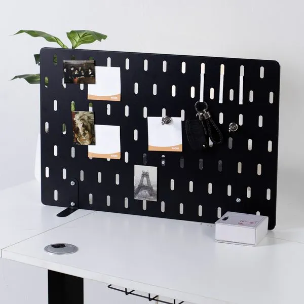 DIY Pegboard เหล็กเจาะรู พร้อมขาตั้ง L ถอดได้ แถมตะขอ 3 ชิ้น