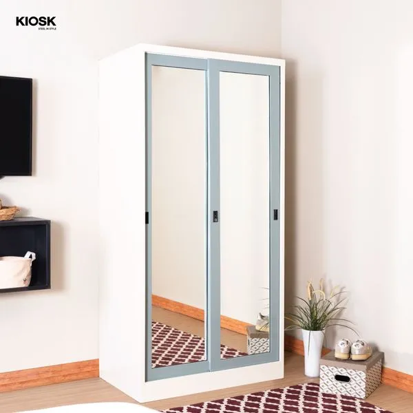 Mirror glass sliding wardrobe