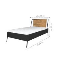 ခေါင်းရင်းဘက် ထနောင်းသစ်သားပြားပါသော တစ်ယောက်အိပ်စတီးကုတင်-4