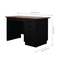 Steel Working Table with Acacia top120 cm.-9