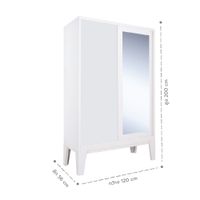 Lemari Pakaian Pintu Geser (1 Cermin dan Kaki) - BRIM-6