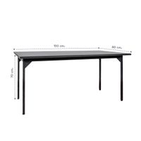 KIOSK Steel Top Dining Table 150x80x70 cm-5