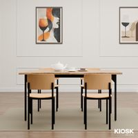 KIOSK Acacia Wood Top Dining Table 150x80x70 cm