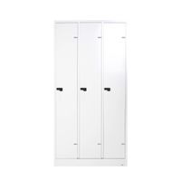 KOL 3-Door Locker Cabinet with 1 Rod, 2 Shelves, and combination Locks-1