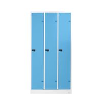 KOL 3-Door Locker Cabinet with 1 Rod, 2 Shelves, and combination Locks-5