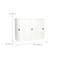KOL 4-Foot Solid Sliding Cabinet with 3 Adjustable Shelves and Lock-5