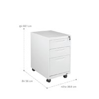 KOL 3-Drawer Mobile Pedestal with Automatic Lock-6