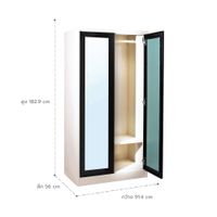 ตู้เสื้อบานกระจกเงาซ้ายขวา รุ่น Ixy Mild-4