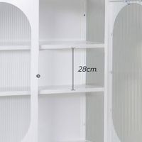 Sleek Medium-Sized 3-Tier Display Cabinet with 3-Sided Curved Wave Glass and 20 cm High Legs-8