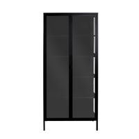 Sleek 5-Tier Tall Display Cabinet with 3-Sided Clear Glass-4