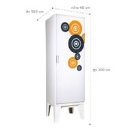  Ropa wardrobe Solid open door with pattern-7