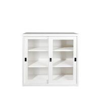 KOL 3-Foot Sliding Glass Cabinet with 3 Adjustable Shelves and Lock-3