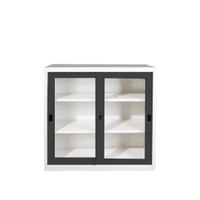 KOL 3-Foot Sliding Glass Cabinet with 3 Adjustable Shelves and Lock-4