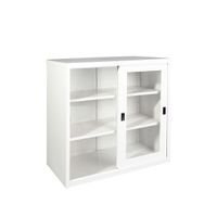KOL 3-Foot Sliding Glass Cabinet with 3 Adjustable Shelves and Lock-1