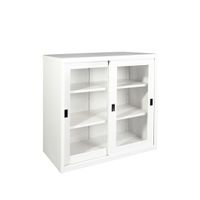KOL 3-Foot Sliding Glass Cabinet with 3 Adjustable Shelves and Lock-2