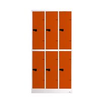 KOL 6-Door Locker Cabinet with 1 Rod, 1 Shelves, and combination Locks-6