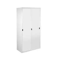 KOL Solid Sliding Cupboard with 3 Adjustable Shelves and Lock-1