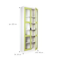 Lemari Tinggi dengan 2 Pintu Kaca-11