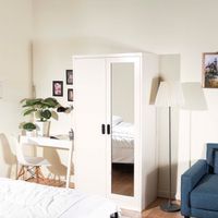 Open door-capsule handle mirror wardrobe -Ixy Mild collection-1
