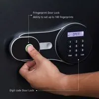 Fireproof safe with fingerprint and digital code system, 46kg. -Vertical-4