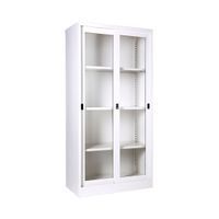 KOL Sliding Glass Door Cupboard with 3 Adjustable Shelves and Lock-6