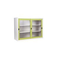 KOL 4-Foot  Sliding Glass Cabinet with 3 Adjustable Shelves and Lock-5