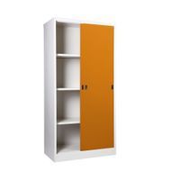 KOL Solid Sliding Cupboard with 3 Adjustable Shelves and Lock-4