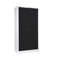 KOL Solid Sliding Cupboard with 3 Adjustable Shelves and Lock-5